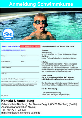 Anmeldung Schwimmkurs